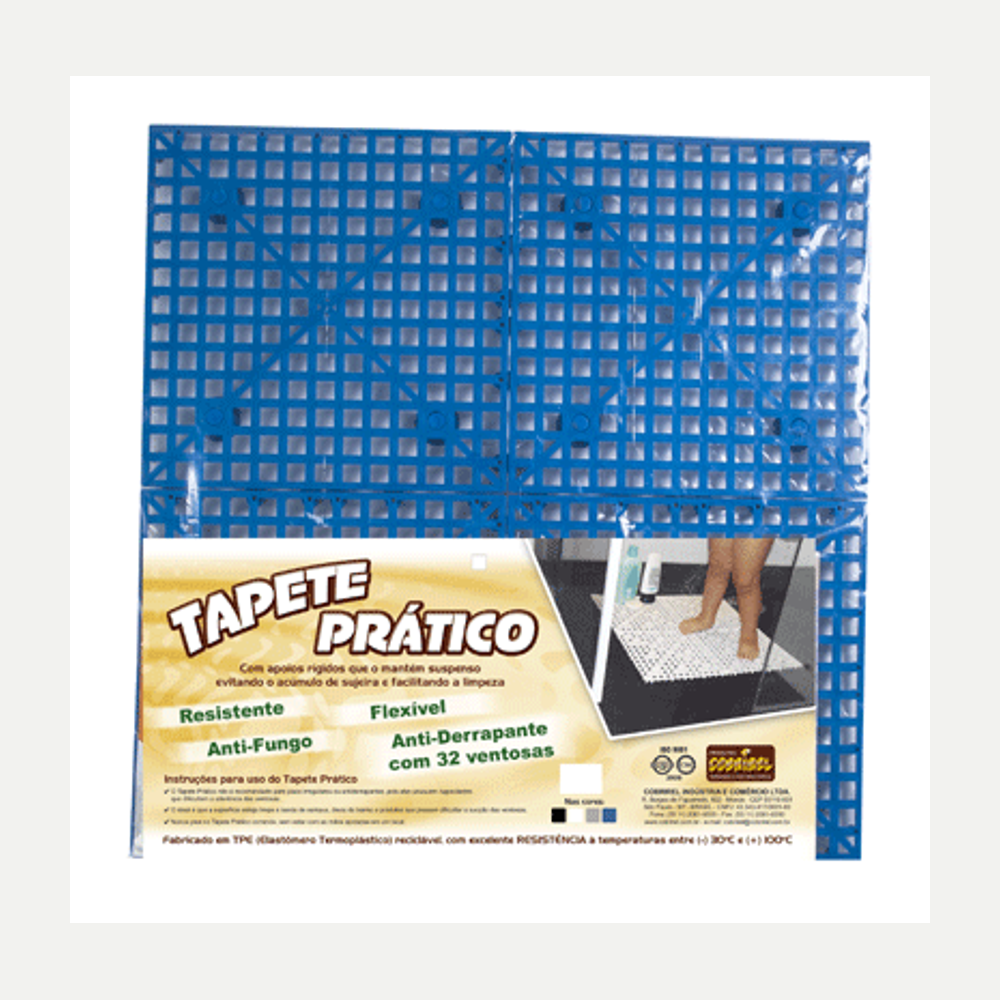 Tapete Prático com 24 Ventosas 50 X 50 cm
